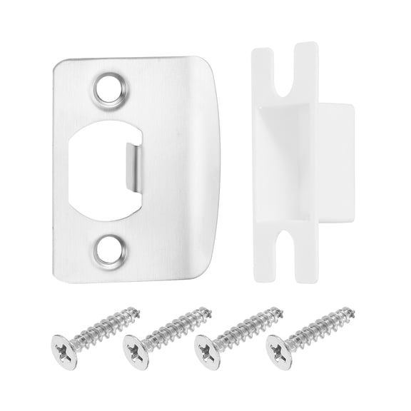 Uxcell 1 Set 57mm x 45.0mm Stainless Steel Deadbolt Strike Plate, Round Corner, Silver
