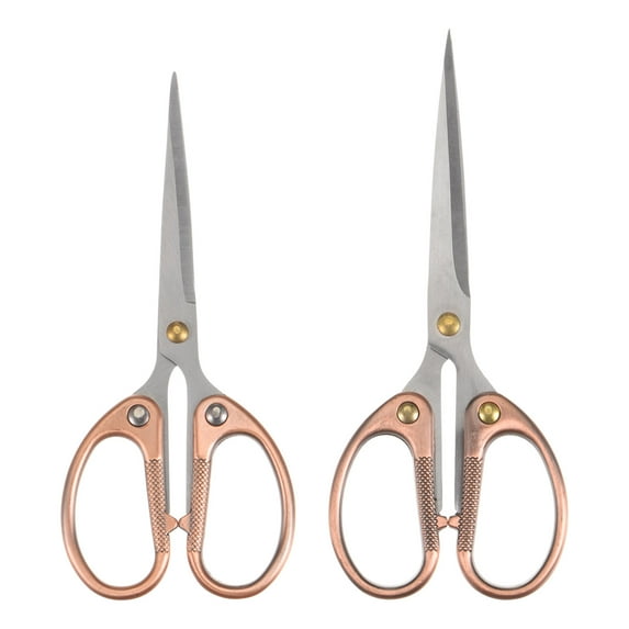Uxcell 1 Set 6" 5.3" Stainless Steel Vintage Mini Scissors for Embroidery Cross Stitch Sewing Copper Tone