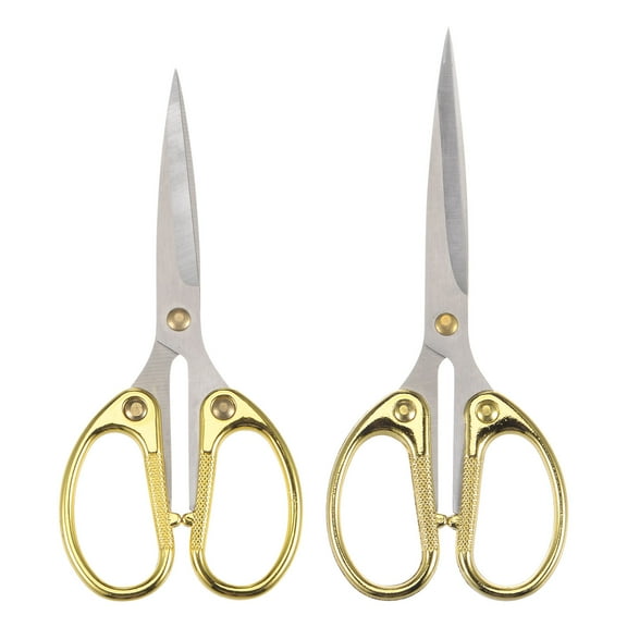Uxcell 1 Set 6" 5.3" Stainless Steel Vintage Mini Scissors for Embroidery Cross Stitch Sewing Gold