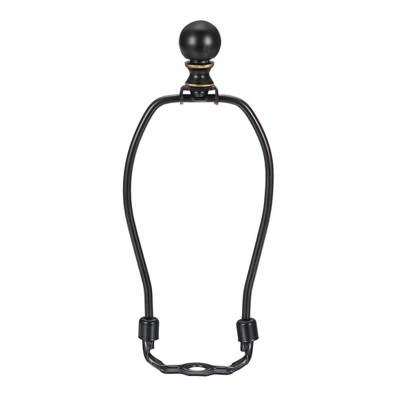 Uxcell 1 Set 6.5" Lamp Shade Harp Holder, Heavy Duty Detachable Lampshade Brackets with 1.46" Height Solid Metal Finial Shade Holder for Table and Floor Lamps, Black