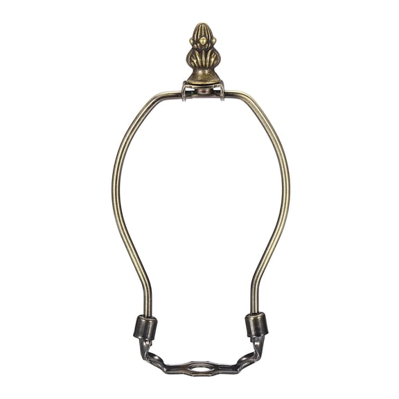 Uxcell 1 Set 6" Lamp Shade Harp Holder, Heavy Duty Detachable Lampshade Brackets with 1.26" Height Solid Metal Finial Shade Holder for Table and Floor Lamps, Bronze
