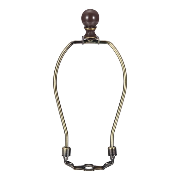 Uxcell 1 Set 7" Lamp Shade Harp Holder, Heavy Duty Detachable Lampshade Brackets with 1.46" Height Solid Metal Finial Shade Holder for Table and Floor Lamps, Bronze/Brown