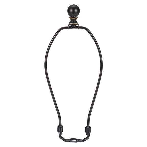 Uxcell 1 Set 9.5" Lamp Shade Harp Holder, Heavy Duty Detachable Lampshade Brackets with 1.46" Height Solid Metal Finial Shade Holder for Table and Floor Lamps, Black