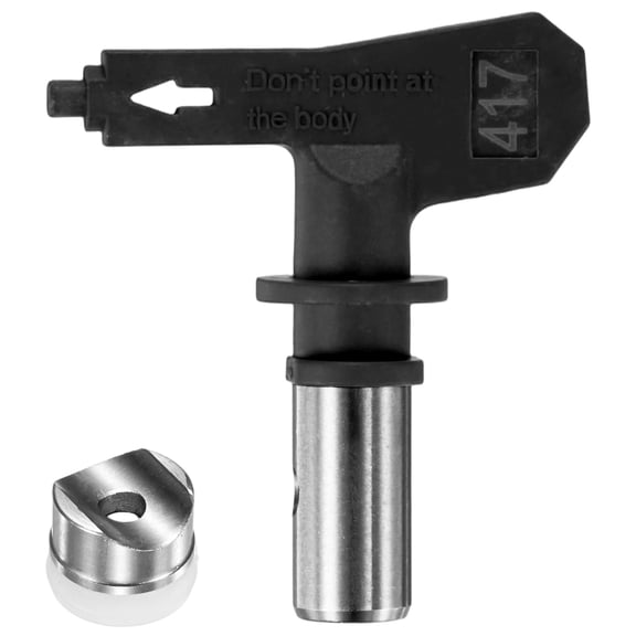 Uxcell 1-Set Airless Paint Sprayer Tips, 304 Stainless Steel Reversible Spray Tips with 1 Pads for Homes/Buildings [Black, 417]