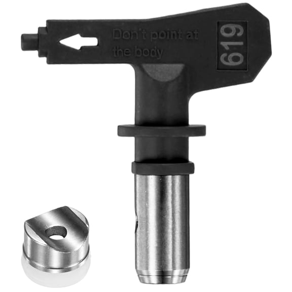 Uxcell 1-Set Airless Paint Sprayer Tips, 304 Stainless Steel Reversible Spray Tips with 1 Pads for Homes/Buildings [Black, 619]