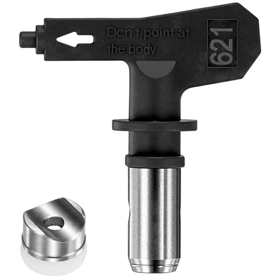 Uxcell 1-Set Airless Paint Sprayer Tips, 304 Stainless Steel Reversible Spray Tips with 1 Pads for Homes/Buildings [Black, 621]