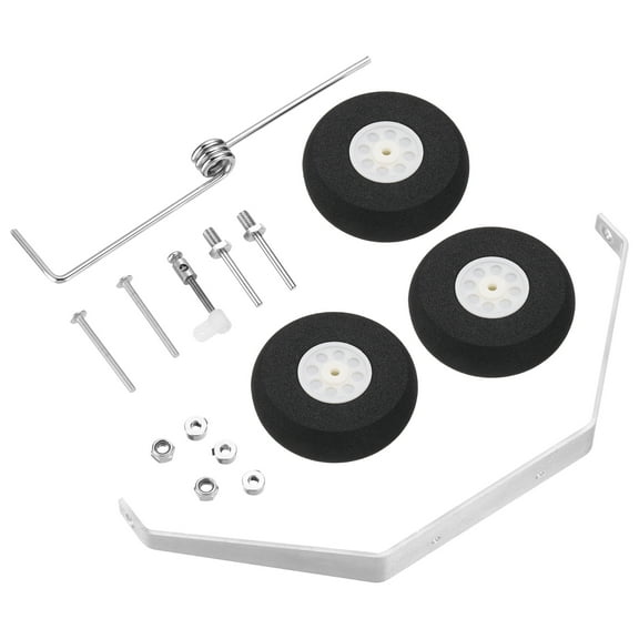 Uxcell 1 Set Aluminum Landing Gear Wheel Kit DIY Parts with Wheels and Axles for RC Plane Jet Replacement