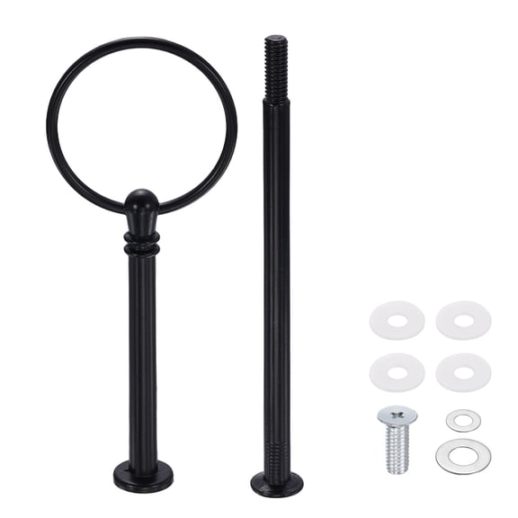 Uxcell 1 Set Cake Stand Hardware Kit, 2 Tier Cupcake Stand Fittings Zinc Alloy Tray Holder, Fruit Dessert Serving Trays Support Rod for DIY Making Wedding Party Decoration, Black