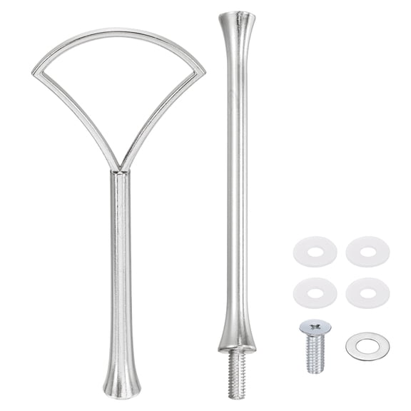 Uxcell 1 Set Cake Stand Hardware Kit, 2 Tier Cupcake Stand Fittings Zinc Alloy Tray Holder, Fruit Dessert Serving Trays Support Rod for DIY Making Wedding Party Decoration, Silver