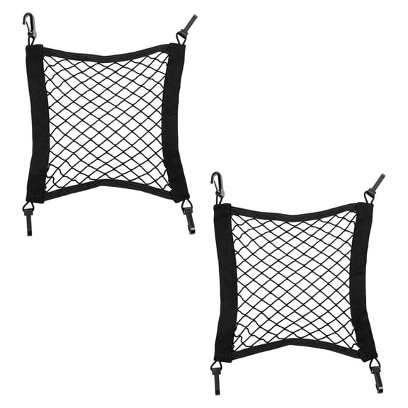 Uxcell 1-Set Car Mesh Organizer, 1-Layer 4-Sides Elastic Dog Pet Net Barrier Between Front Seats Tissue Purse Holder Netting Driver Storage