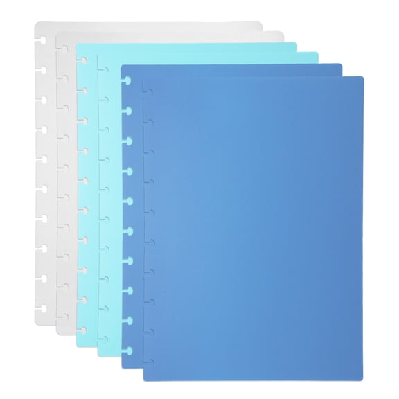Uxcell 1 Set Discbound Notebook Cover, 10 x 7.1" B5 Letter Size PP Disc Planner Cover for Notebook Happy Planner Office Product, White/Blue/Green