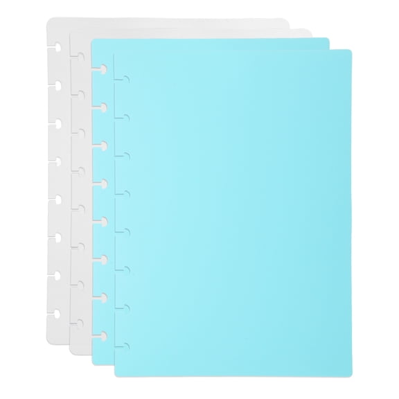 Uxcell 1 Set Discbound Notebook Cover, 8.5 x 6" A5 Letter Size PP Disc Planner Cover for Notebook Happy Planner Office Product, White/Green