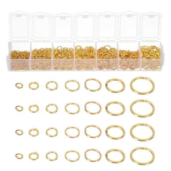 Uxcell 1 Set Jewelry Making Accessories Set, Open Jump Ring Gold Tone