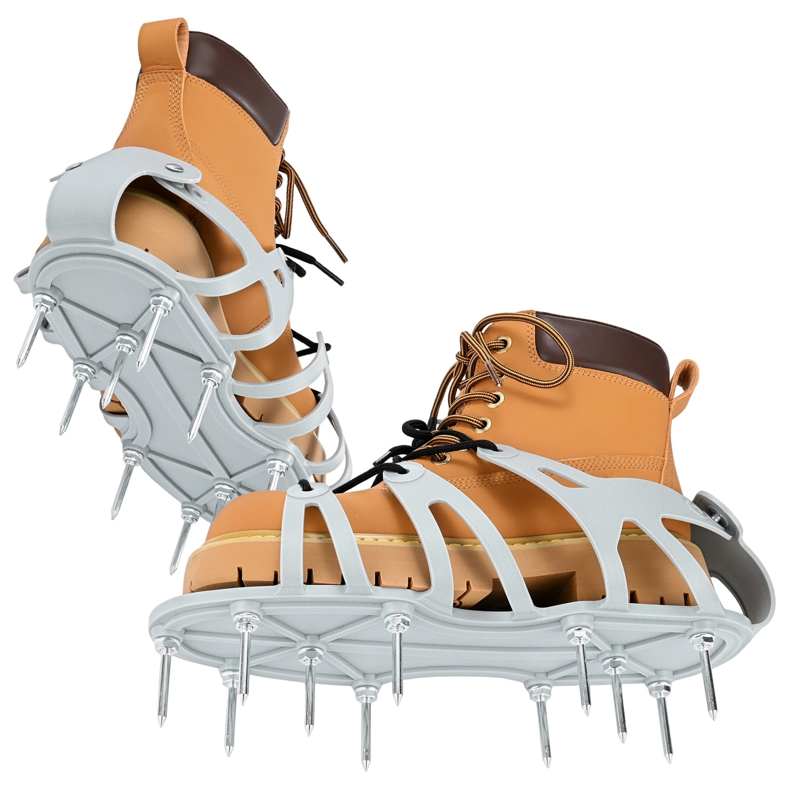 Uxcell 1-Set Lawn Aerator Shoes with Wrap Around Lacing with 22 Nails for Gardens [Black]