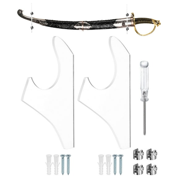 Uxcell 1 Set Light Saber Wall Mount Holders for Light Saber Placement Display, Transparent