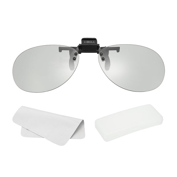 Uxcell 1 Set Polarized Clip-on 3D Glasses, Passive Circular 3D Viewing Glasses Frames with Glass Case and Eyeglass Cloth for Image MAXimum Movies Theater Games TV (Metal Clip)