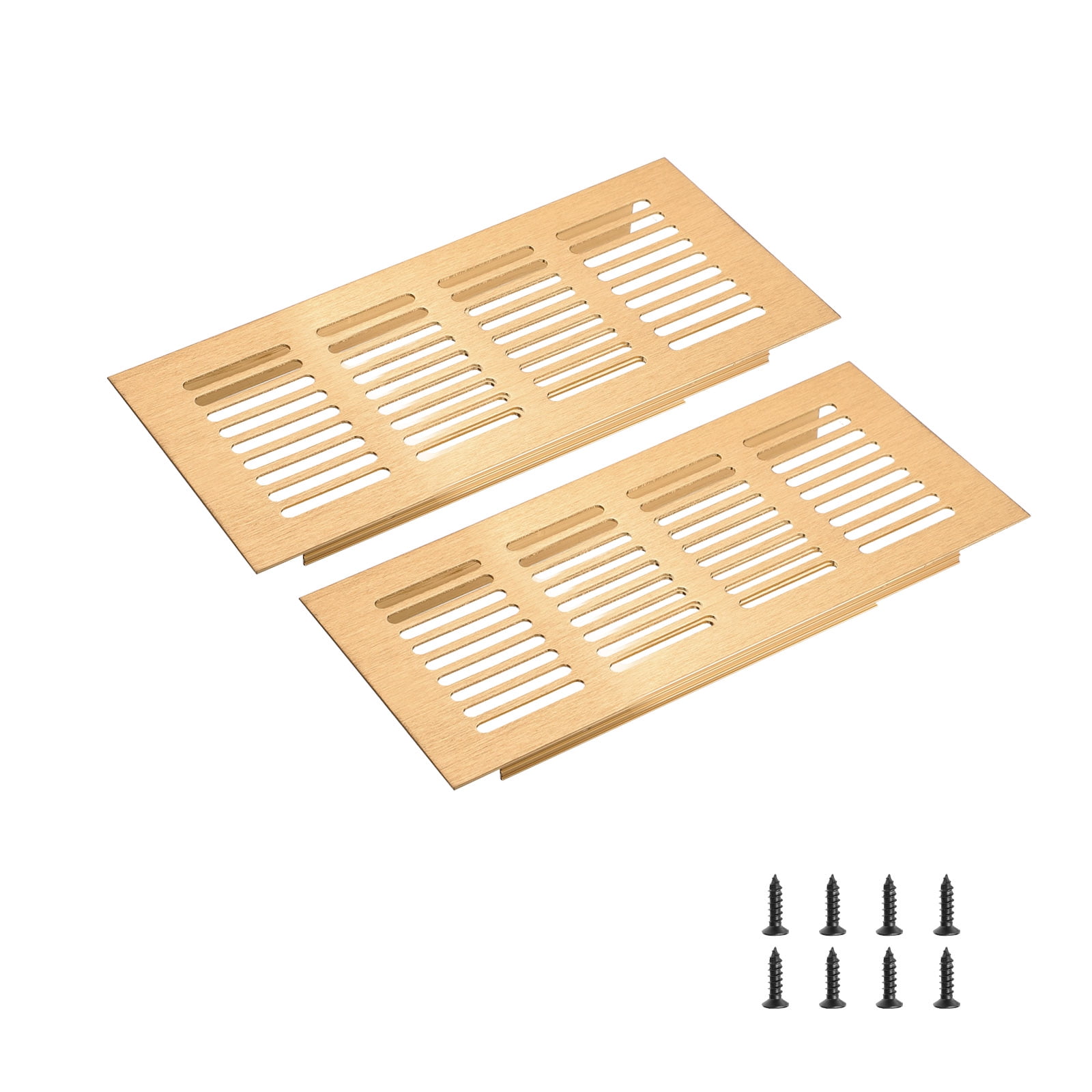 Uxcell 1 Set Rectangle Ventilation Grille, Aluminum 200x80mm Gold Tone