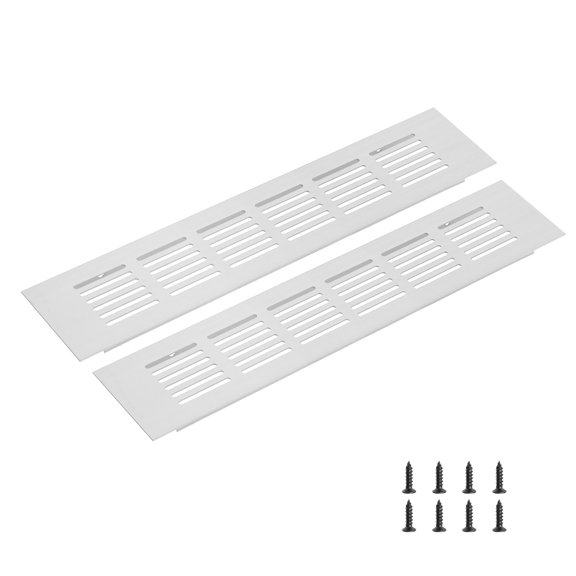 Uxcell 1 Set Rectangle Ventilation Grille, Aluminum 250x60mm Silver Tone