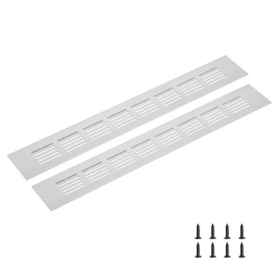 Uxcell 1 Set Rectangle Ventilation Grille, Aluminum 350x50mm Silver Tone