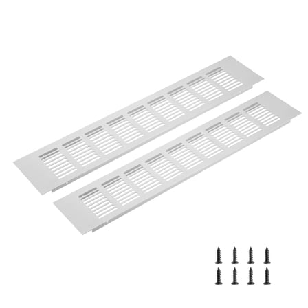 Uxcell 1 Set Rectangle Ventilation Grille, Aluminum 400x80mm Silver Tone