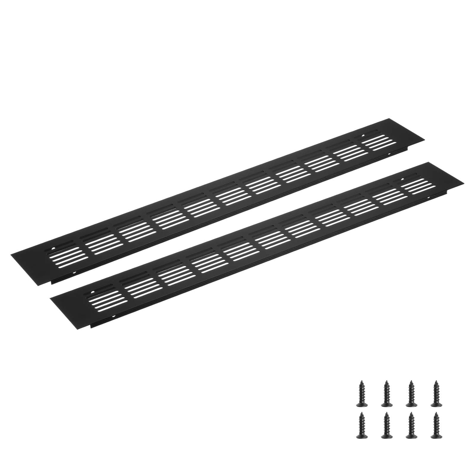 Uxcell 1 Set Rectangle Ventilation Grille, Aluminum 450x60mm Black
