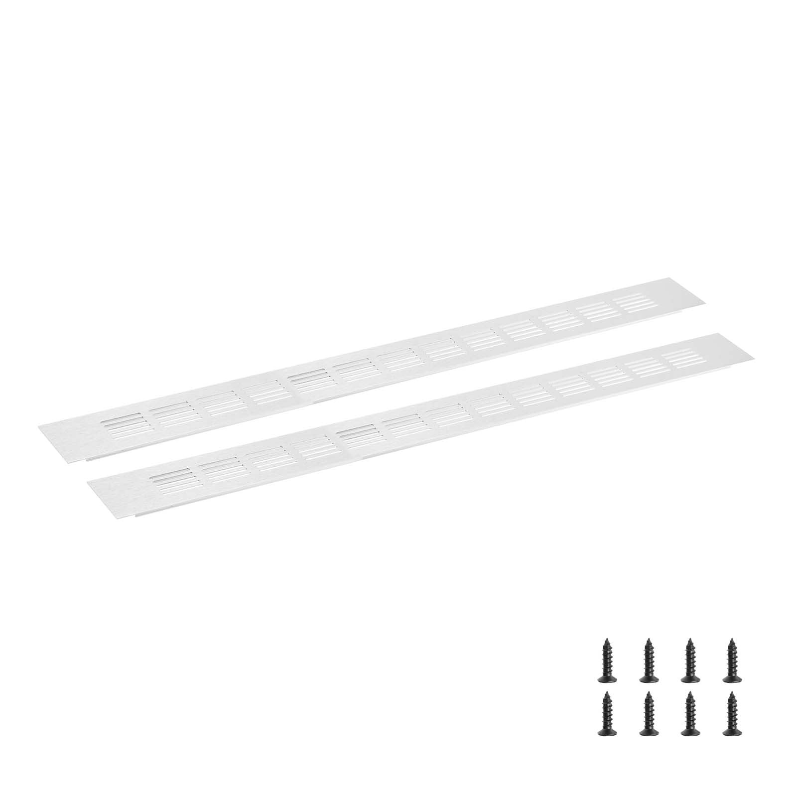 Uxcell 1 Set Rectangle Ventilation Grille, Aluminum 500x50mm Silver Tone
