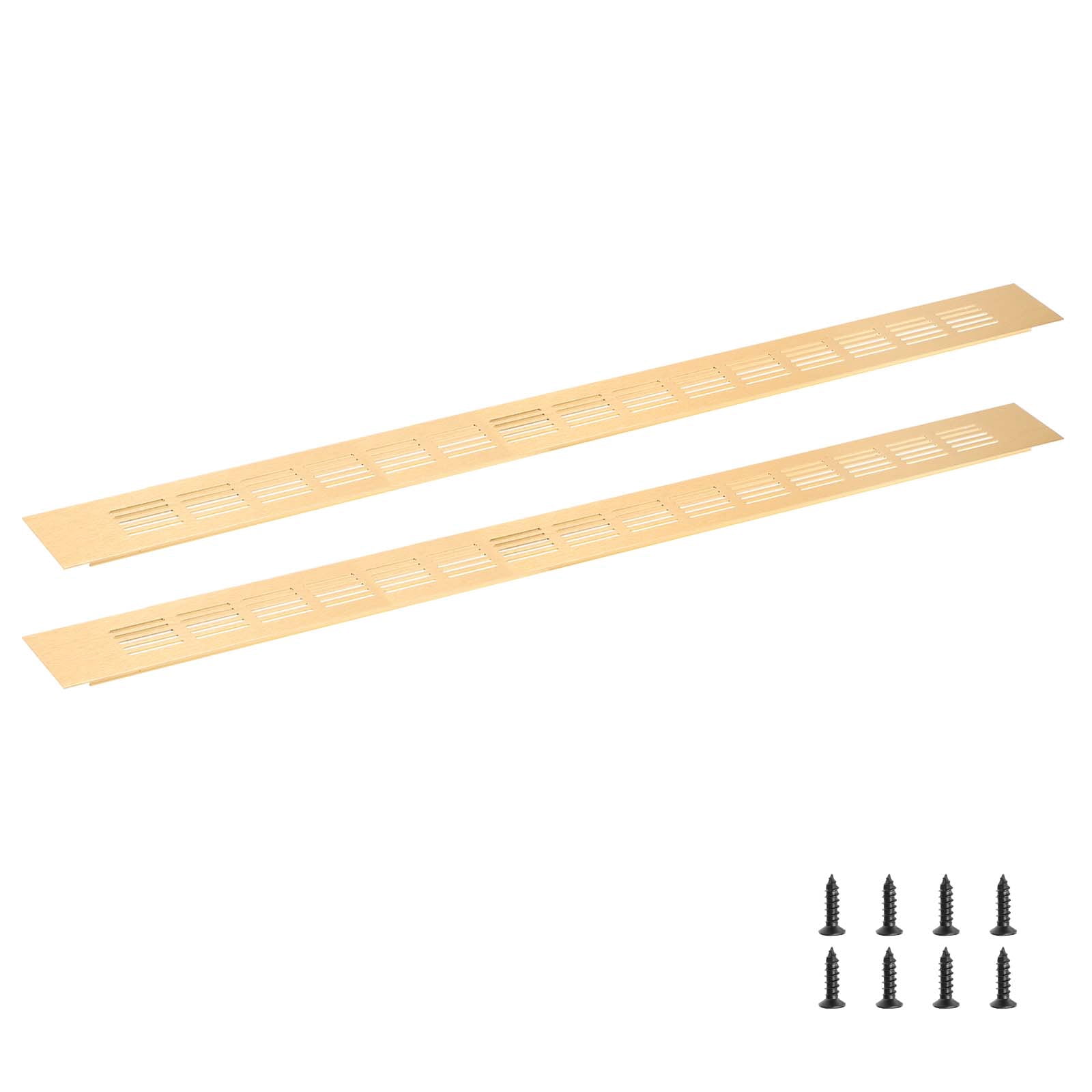 Uxcell 1 Set Rectangle Ventilation Grille, Aluminum 600x50mm Gold Tone