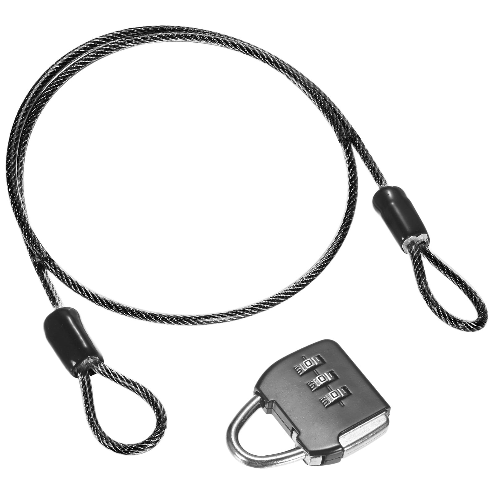 Uxcell 1-Set Security Cable Lock, 1.64FT Coated Steel Luggage Lock Wire ...