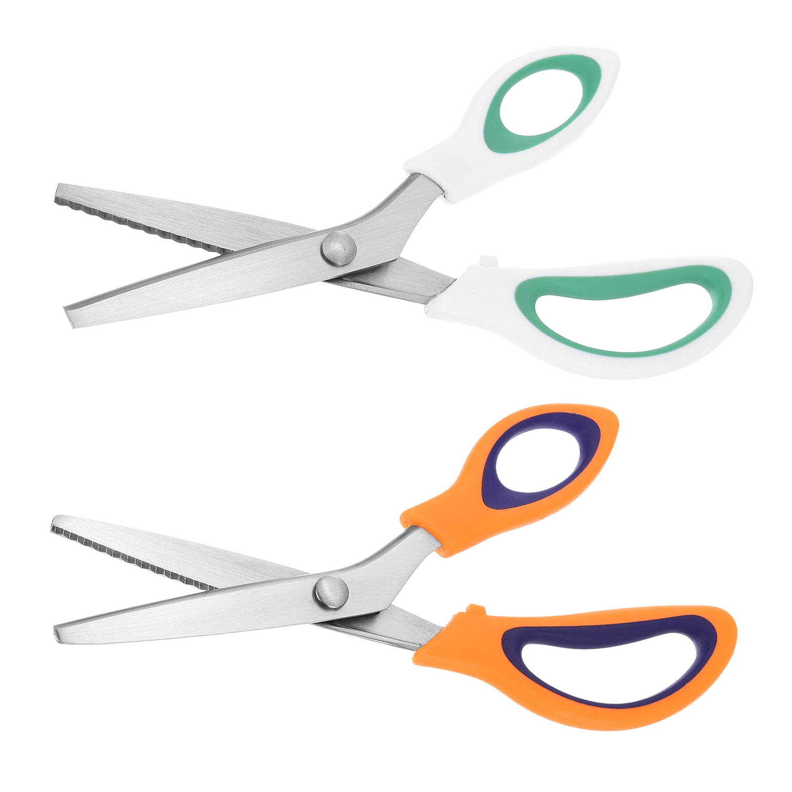 Uxcell 1 Set Sewing Scissors Stainless Steel Serrated Cutting Scissors 2 Colors