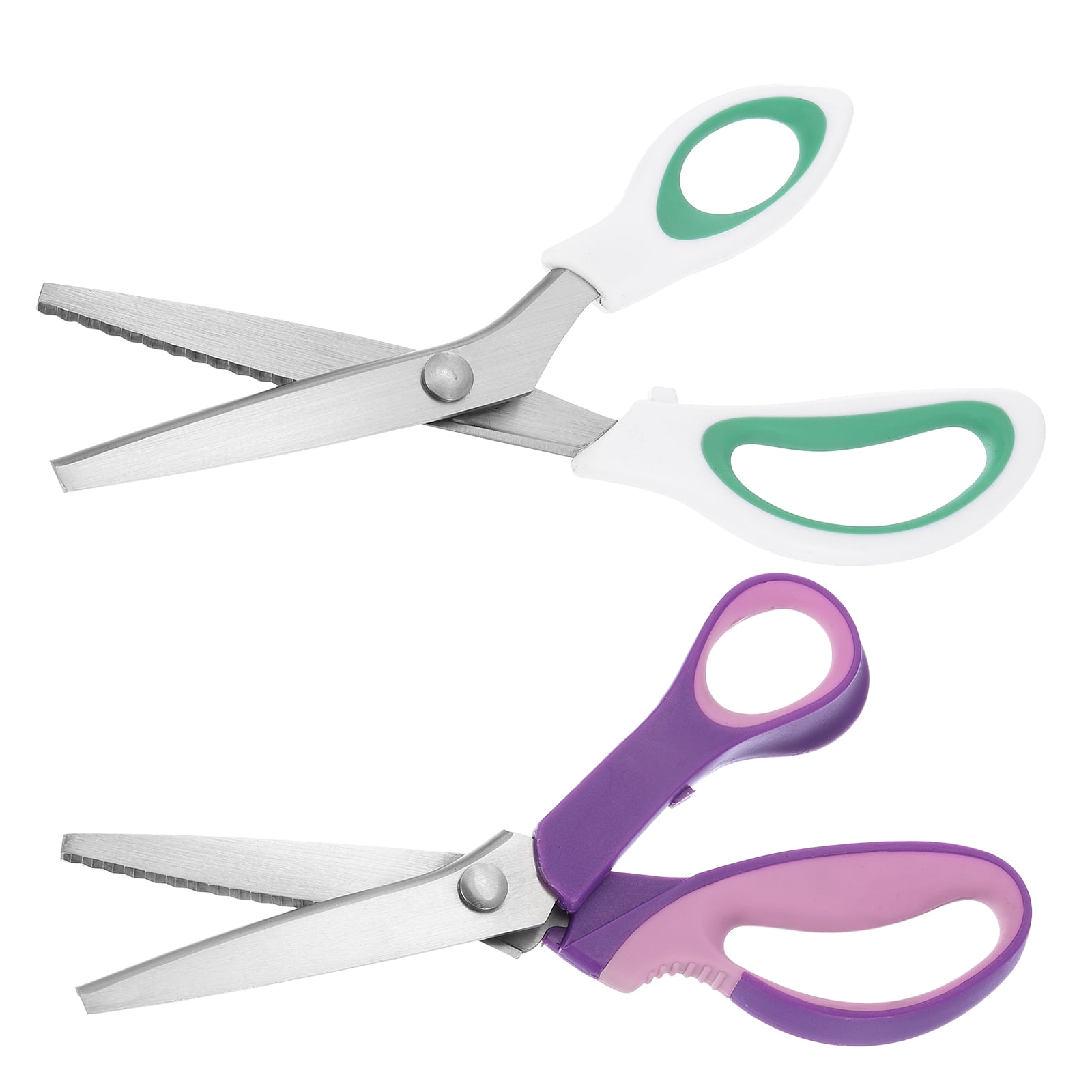 Uxcell 1 Set Sewing Scissors Stainless Steel Serrated Cutting Shears 2 Colors
