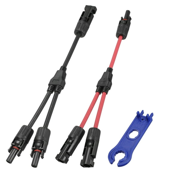 Uxcell 1 Set Solar Panel Connector 2 to 1 Y Branch Parallel Adapter 1000V IP67 for Solar Panel Cable Splitter