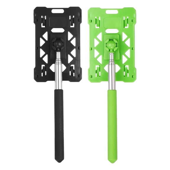 Uxcell 1 Set Telescopic Rod Card Holder Reacher Adjustable Car Parking Contactless Payment Rod Vehicle Parking Toll Swiping Stick for Garage Department Residential, Black/Green
