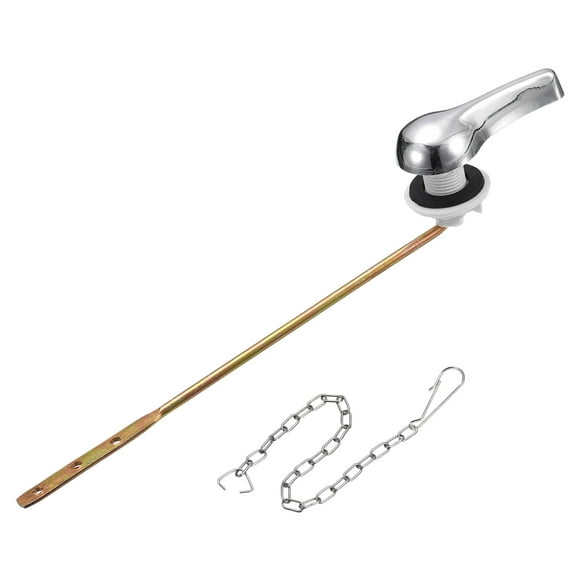 Uxcell 1 Set Toilet Handle Universal Front Mount Toilet Flush Trip Lever with Chain ABS Iron