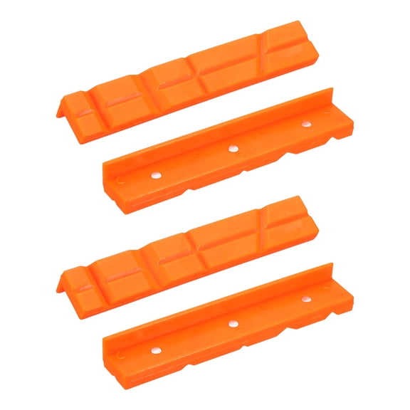 Uxcell 1 Set Vise Jaw Pads 4" and 6" Rubber V-Shape Magnetic Vise Soft Jaws Standard Anti-Scratches Vice Covers Tools for DIY Making Woodworking Clamping Plumbing, Orange