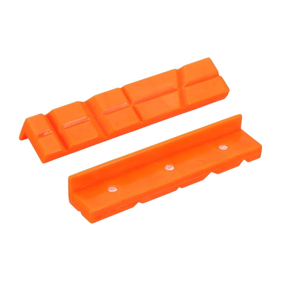 Uxcell 1 Set Vise Jaw Pads 5" Rubber V-Shape Magnetic Vise Soft Jaws Standard Anti-Scratches Vice Covers Tools for DIY Making Woodworking Clamping Plumbing, Orange