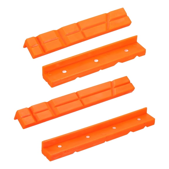 Uxcell 1 Set Vise Jaw Pads 6" and 8" Rubber V-Shape Magnetic Vise Soft Jaws Standard Anti-Scratches Vice Covers Tools for DIY Making Woodworking Clamping Plumbing, Orange