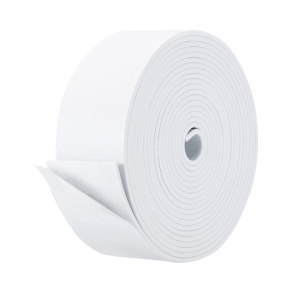 Uxcell 1 Set Weather Stripping Door Seal Self Adhesive White 2 inch x 1/8 inch x 16 ft