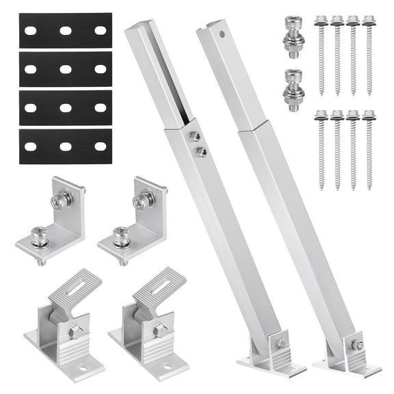 Uxcell 1 Sets Solar Panel Mount, Adjustable Aluminum Alloy Solar Panel Stand for Roof/RV Solar Panel Mounting Brackets