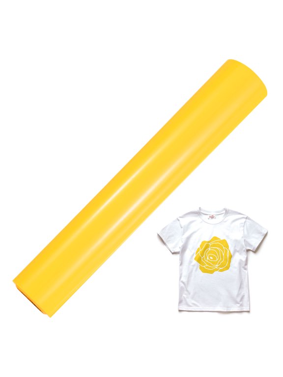 1 Sheet 3D Puff Vinyl Heat Transfer 10" x 6ft Yellow for T-shirts and DIY Fabric Projects