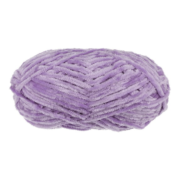 Uxcell 1 Skein Velvet Yarn Chenille Yarn 100g/3.5oz 87 Yards 6# Super Bulky Polyester Soft Blanket Yarn Dark Purple