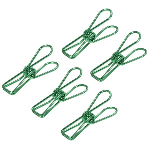 Uxcell 1" Small Metal Wire Clips Multi-Purpose Bag Clamps, Green 25 Count