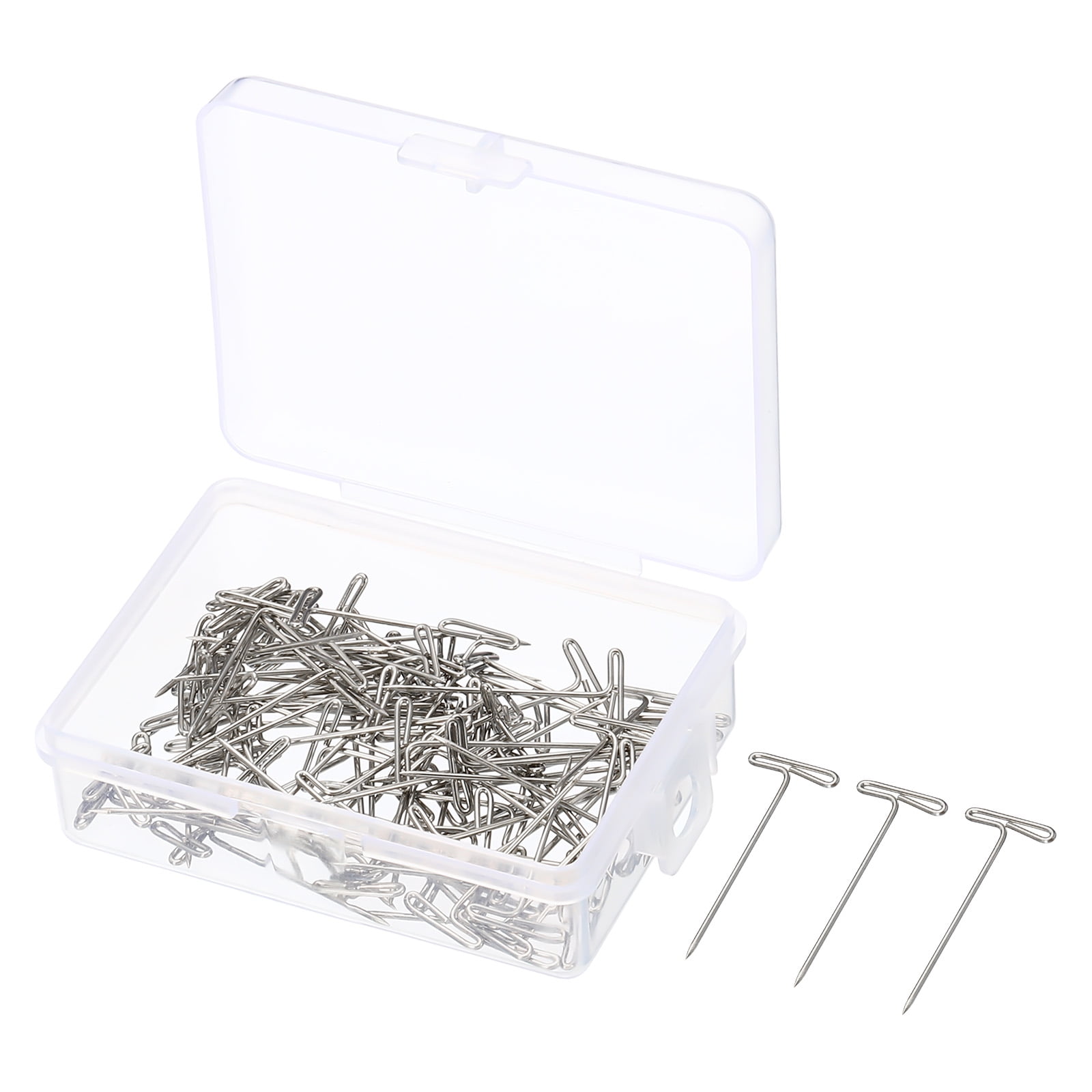 Uxcell 1'' T Shaped Pins Steel Blocking Pin Needles for Crafts, Silver