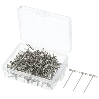 100 Pack Wig T-Pins 2 inch Stainless Steel Wig Pins for Wigs Foam Head T Pins for Sewing Wig T Pins Blocking Pins T Pins for Office Wall with Plastic