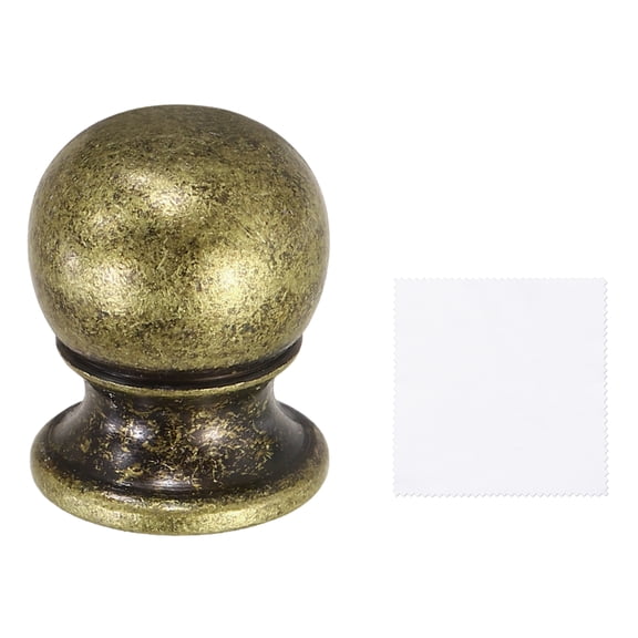 Uxcell 1" Tall Lamp Finials Bronze, 1/4-27 Thread Lamp Cap Knob Decoration Screw Cap Nuts with Cleaning Cloth for Table Floor Lighting Fixtures Shade Holder Decor