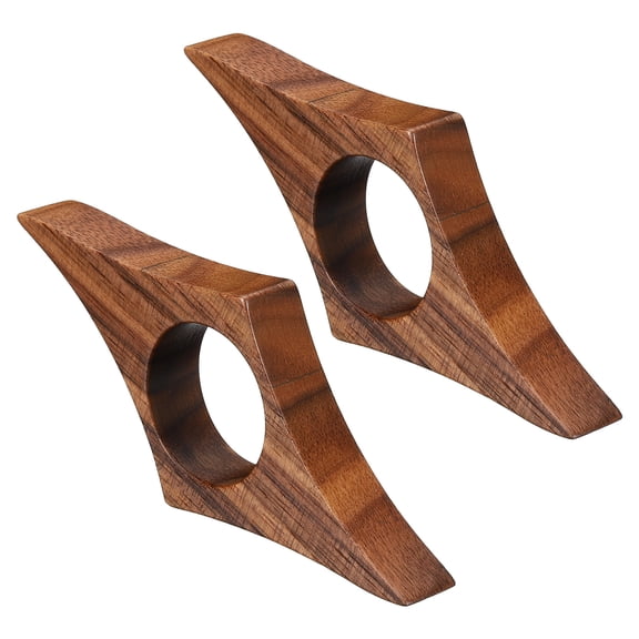 Uxcell 1" Thumb Book Page Holder Handmade Walnut Bookmark Book Opener Page Holders Style 3, Black 2 Pack