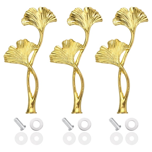 Uxcell 1 Tier Cake Tray Stand Handle 3 Set Metal Cake Stands Holder Cupcake Dessert Plate Hardware Fitting Holder Rod Stand Handle for Wedding Party Festival, Gold (Flower)