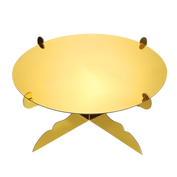 Uxcell 1-Tier Cardboard Cake Stand Holder, 12 Inch Round Cupcake Stand Cup Cake Display Dessert Holder for Wedding, Gold