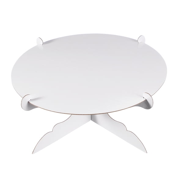 Uxcell 1-Tier Cardboard Cake Stand Holder, 12 Inch Round Cupcake Stand Cup Cake Display Dessert Holder for Wedding, White