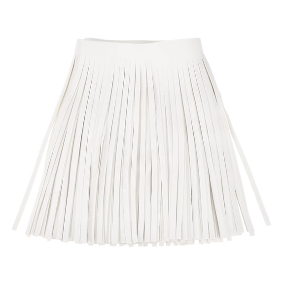Uxcell 1 Yard 10 Inch Faux Leather Fringe Trim Tassel Fringe for Sewing, Beige