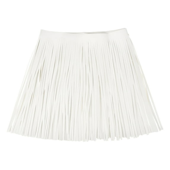 Uxcell 1 Yard 12 Inch Faux Leather Fringe Trim Tassel Fringe for Sewing, Beige